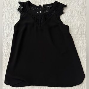 41 Hawthorn Jarred Lace Detail Cap-Sleeve Blouse Black S